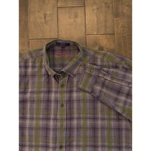 Alan Flusser Men's Multicolor Striped Plaid Button Up Shirt Size 2XL Long Sleeve